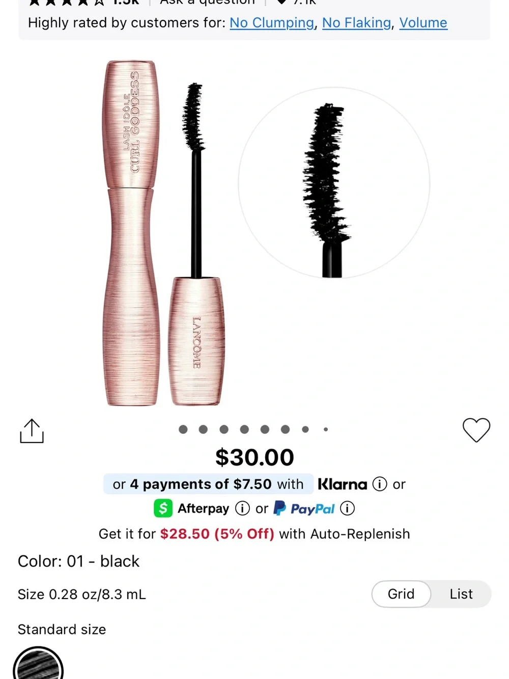 Lancome Mascara Set in Silver, Black, Gold